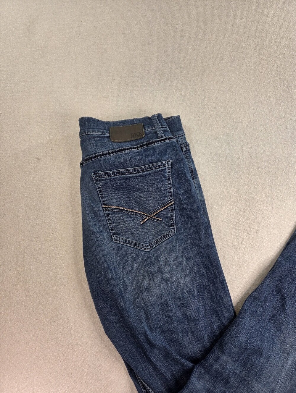 BKE Jake Straight Jeans Mens 34x32 Blue Wash Stretch Denim - Picture 2 of 8